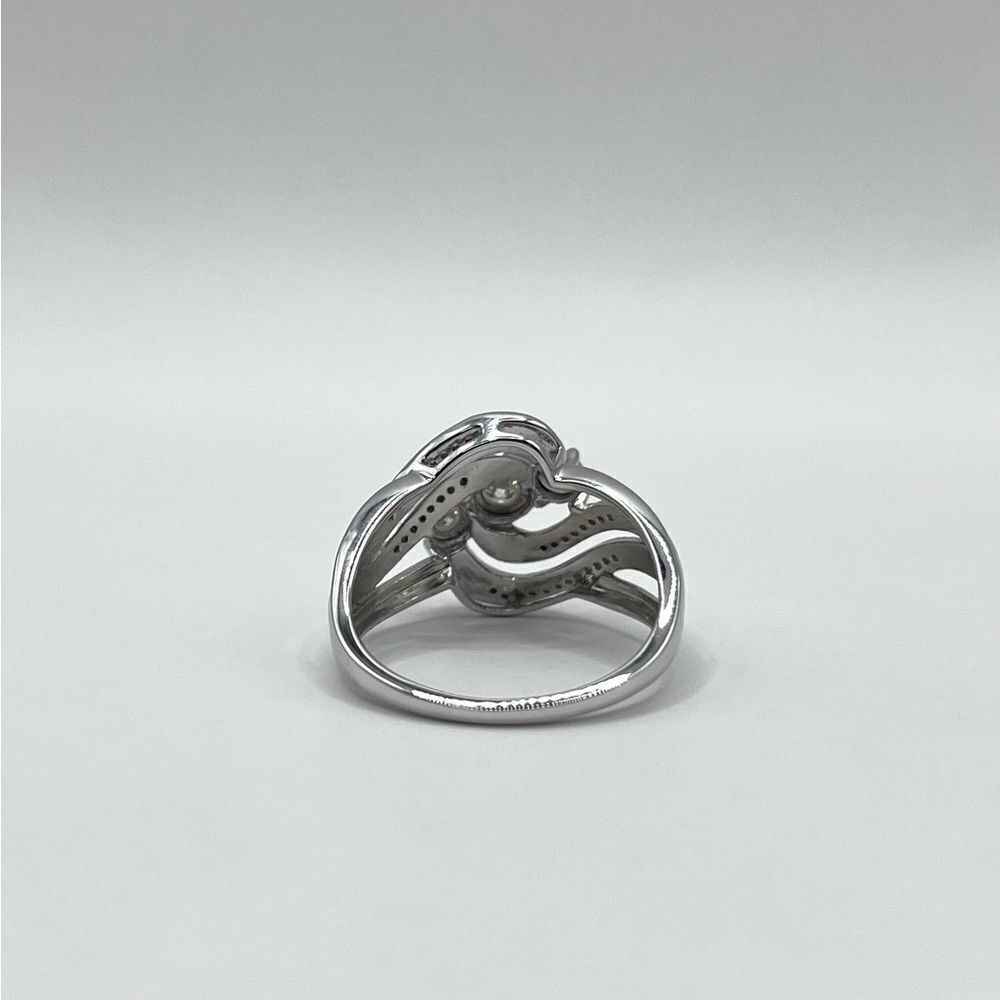 0.40 CT Natural Diamond Sterling Silver Ring - Picture 7 of 8